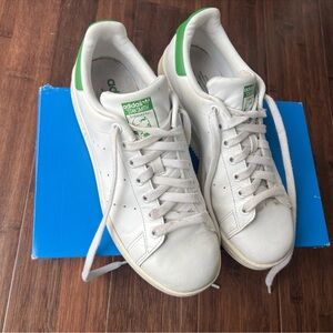 Adidas Stan Smith Women's 8.5 White & Green Sneakers B24105 Lace Up Running Shoe